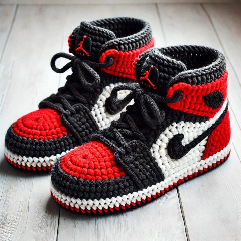 Crochet Your Own Jordans: Stylish Sneaker Slippers for Adults