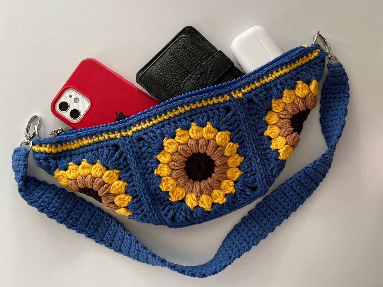 Sunflower sling bag crochet pattern