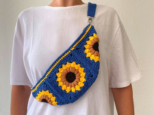 Sunflower sling bag crochet pattern