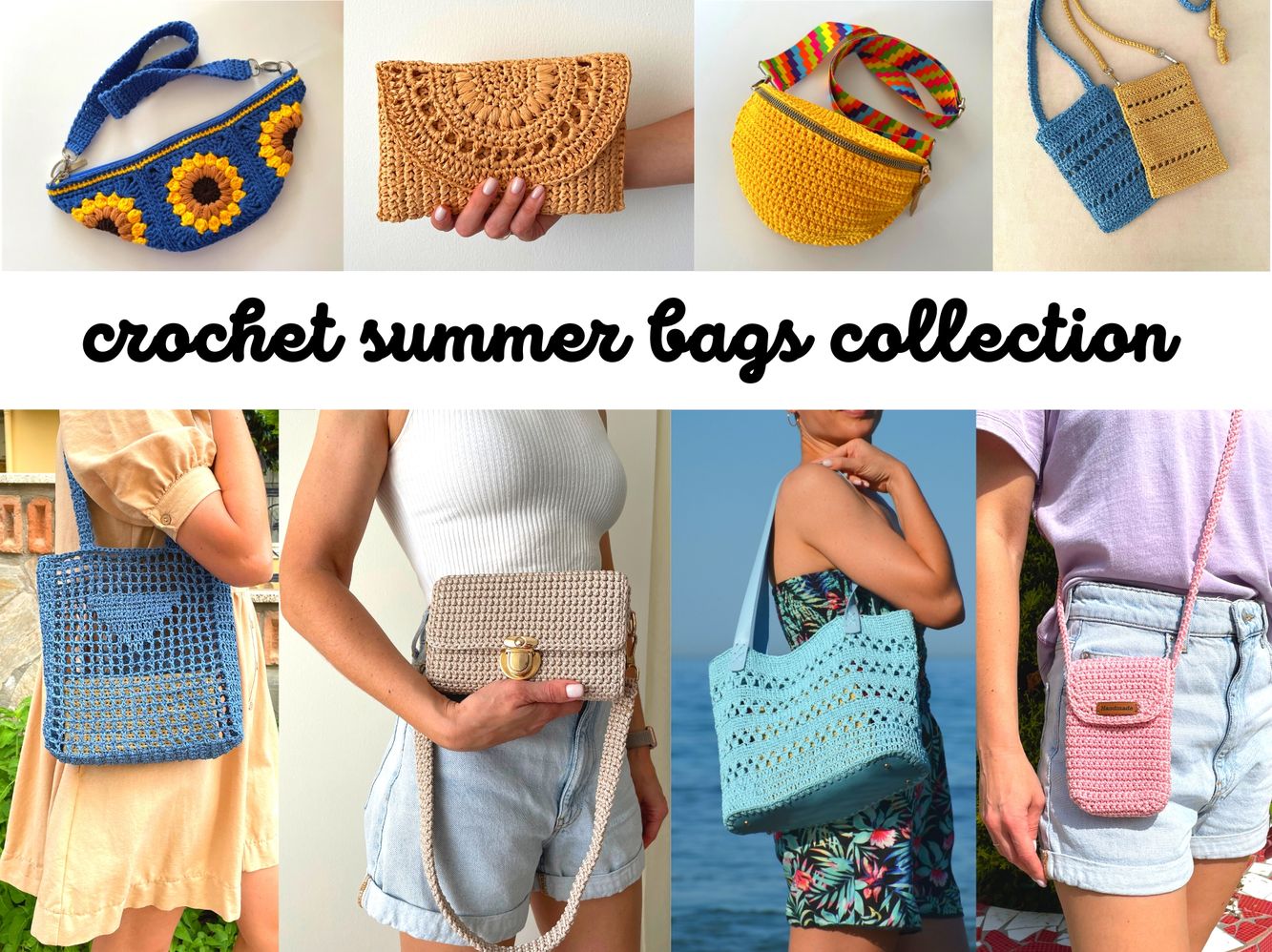 Summer raffia beach shoulder bag