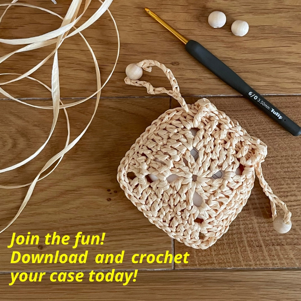Crochet raffia Airpods case FREE pattern