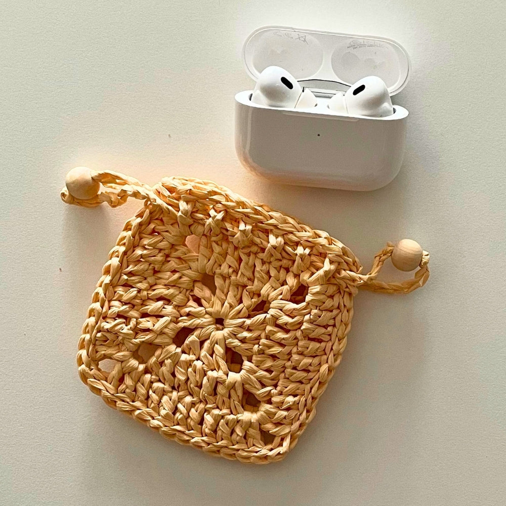 Crochet raffia Airpods case FREE pattern