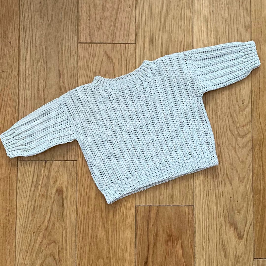 Crochet baby sweater pattern with name tutorial