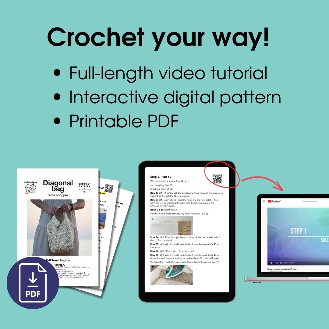 Diagonal Shopper Bag Crochet Pattern