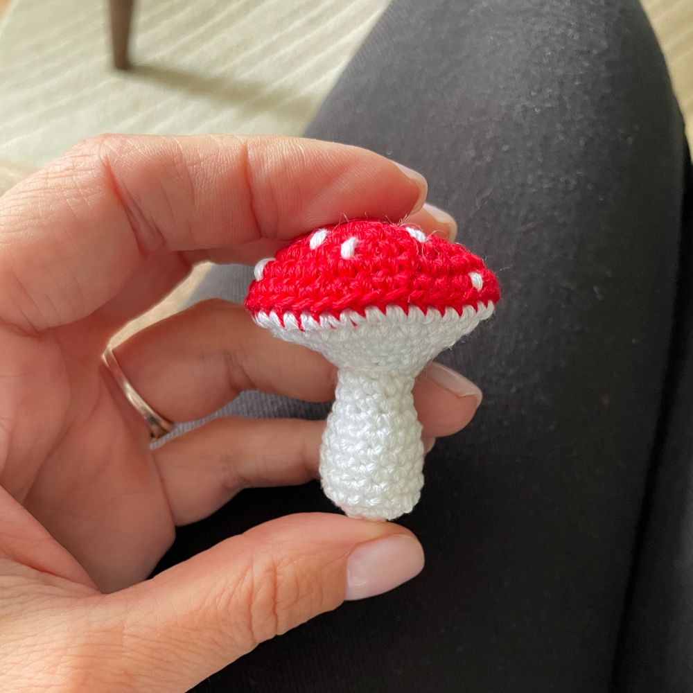 Mushroom keychain amigurumi crochet pattern