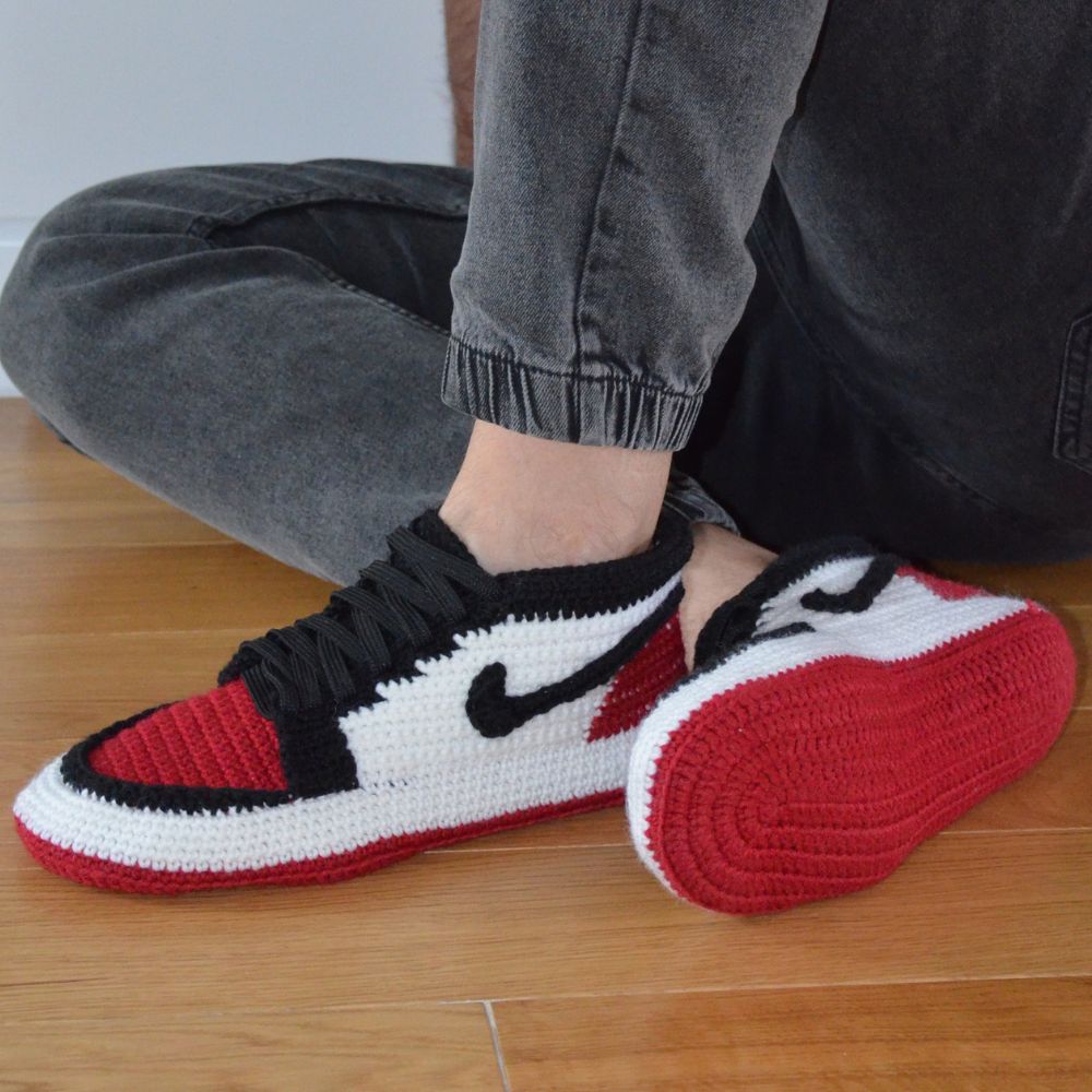 Sneaker slippers for men crochet pattern