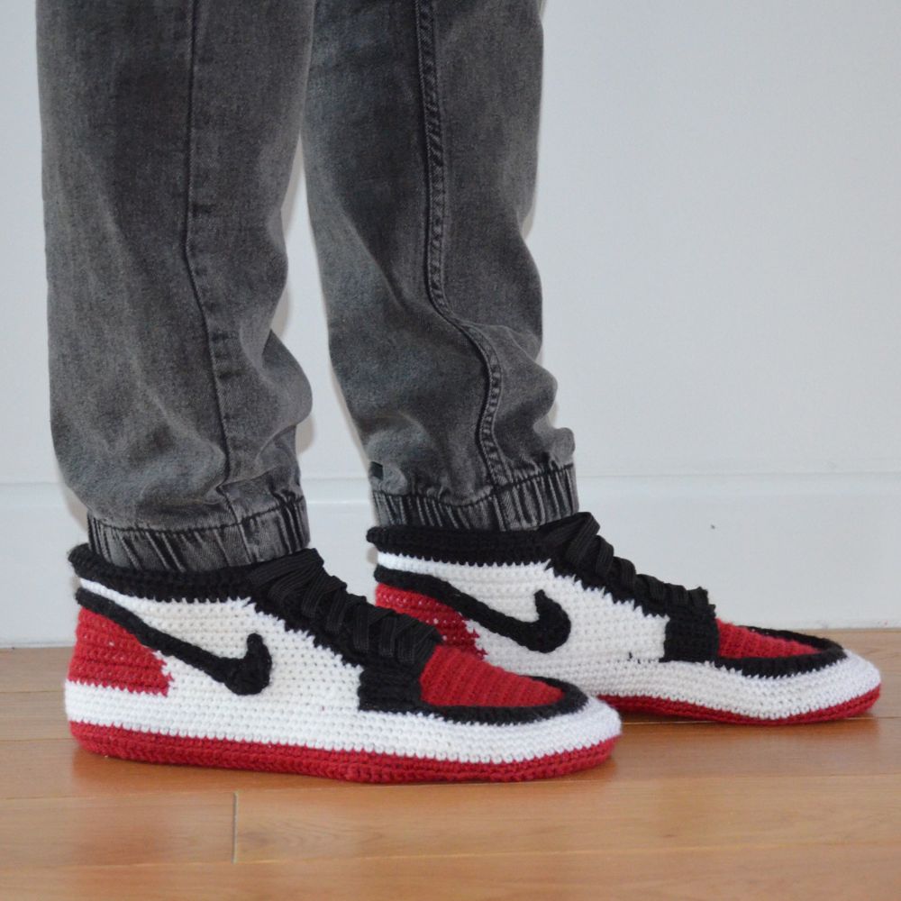 Sneaker slippers for men crochet pattern