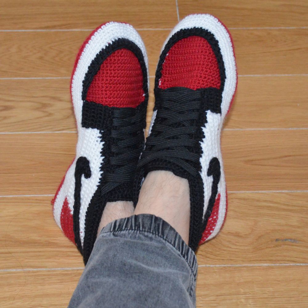 Sneaker slippers for men crochet pattern