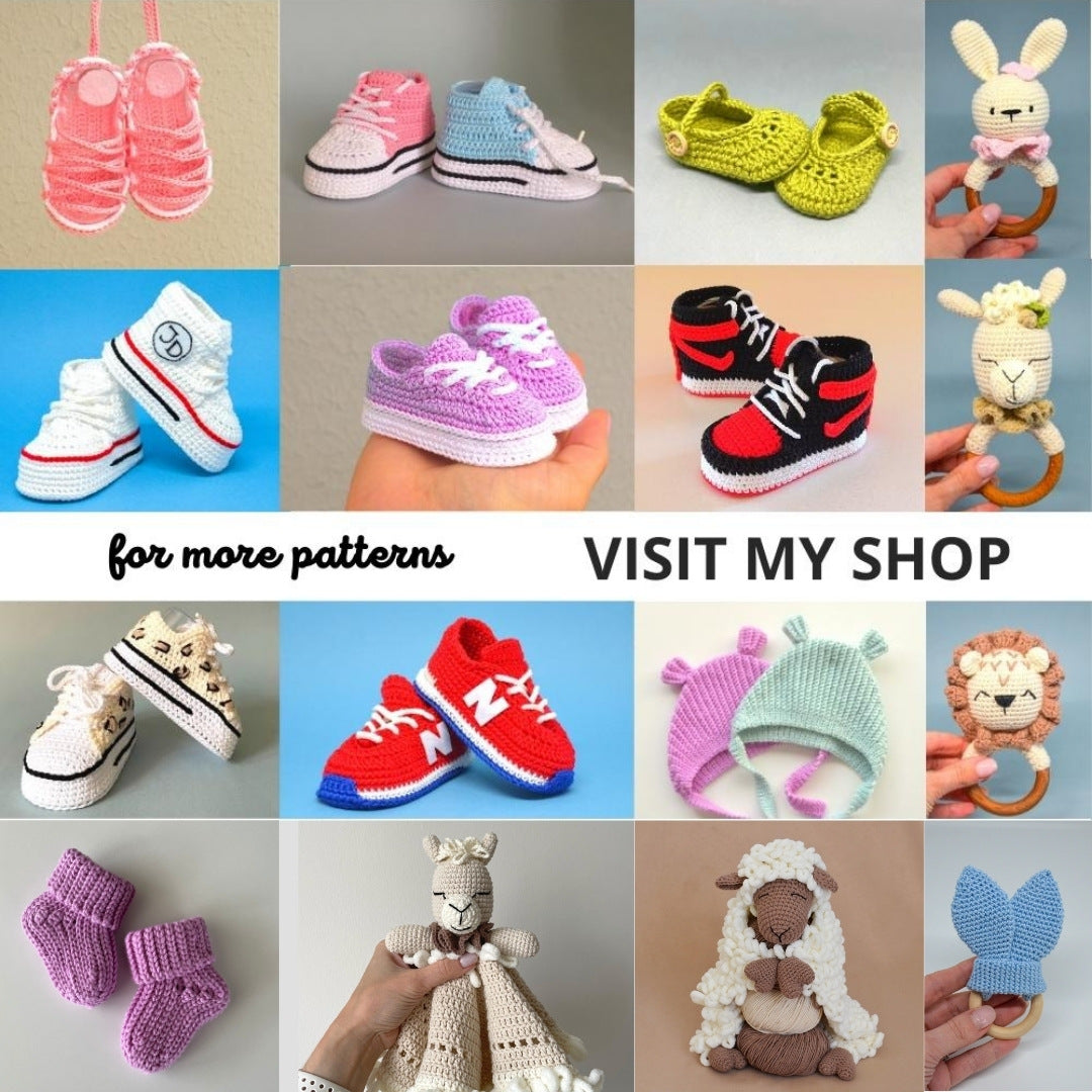 Sneaker slippers for adults crochet pattern