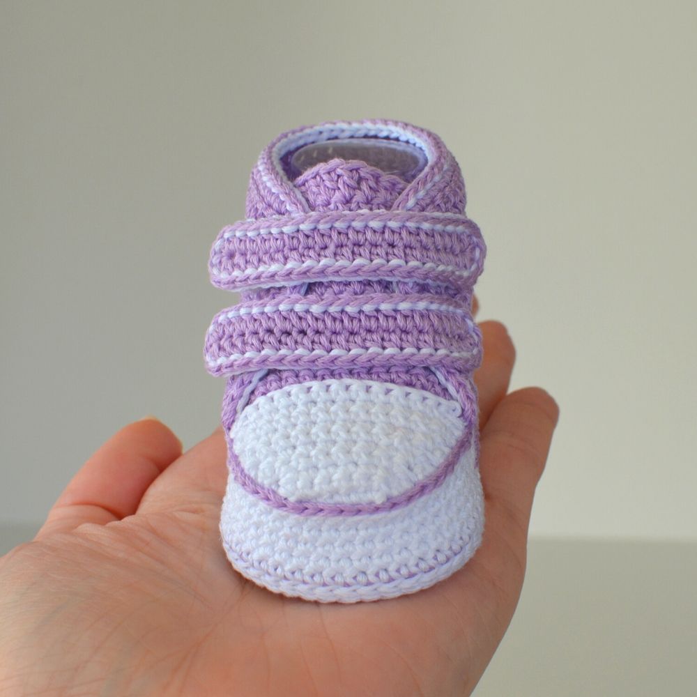 Häkelmuster für hohe Baby-Sneakers, Baby-Klettverschluss-Schuhe