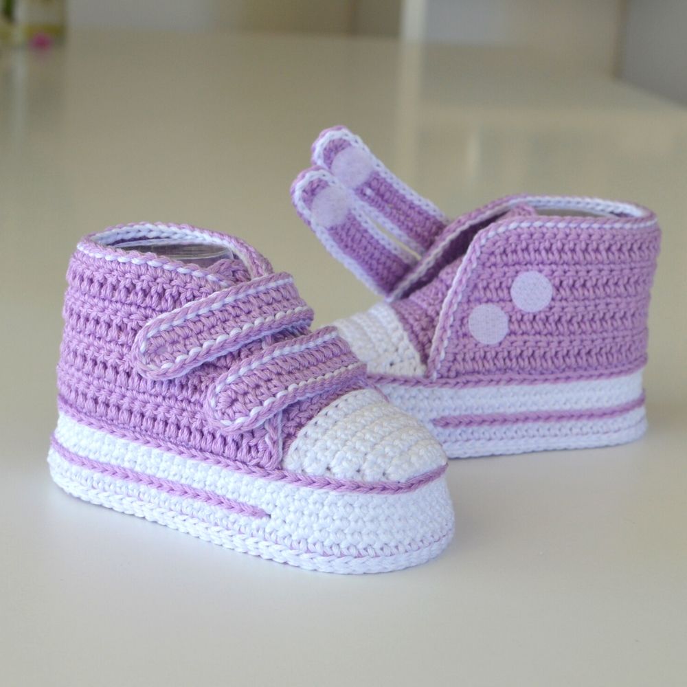 Häkelmuster für hohe Baby-Sneakers, Baby-Klettverschluss-Schuhe