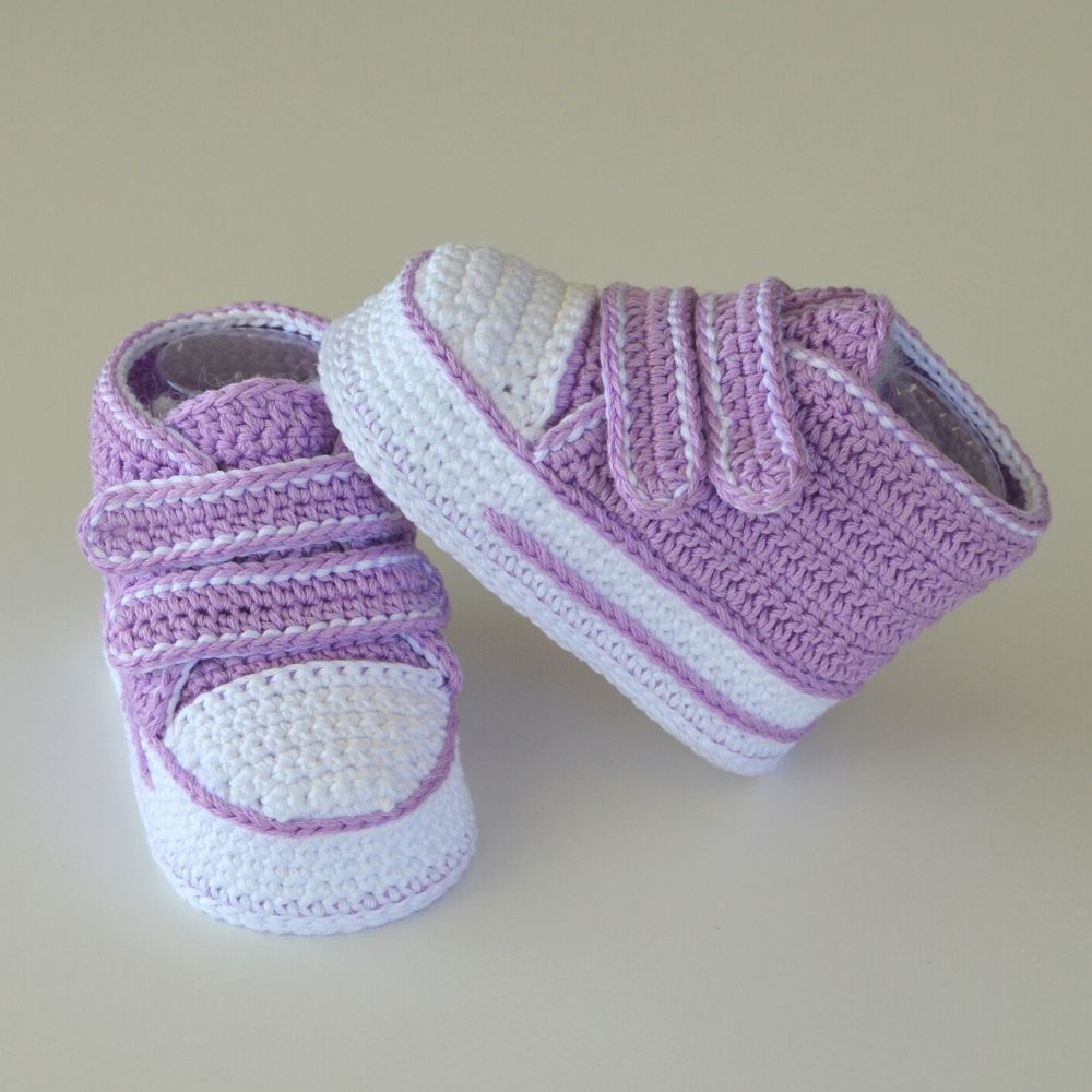 Häkelmuster für hohe Baby-Sneakers, Baby-Klettverschluss-Schuhe