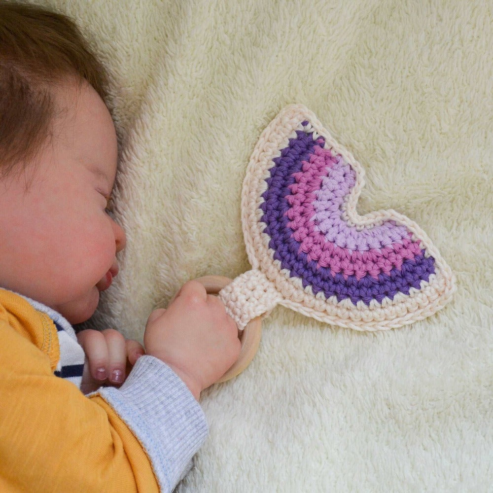 FREE Easy crochet rainbow rattle pattern