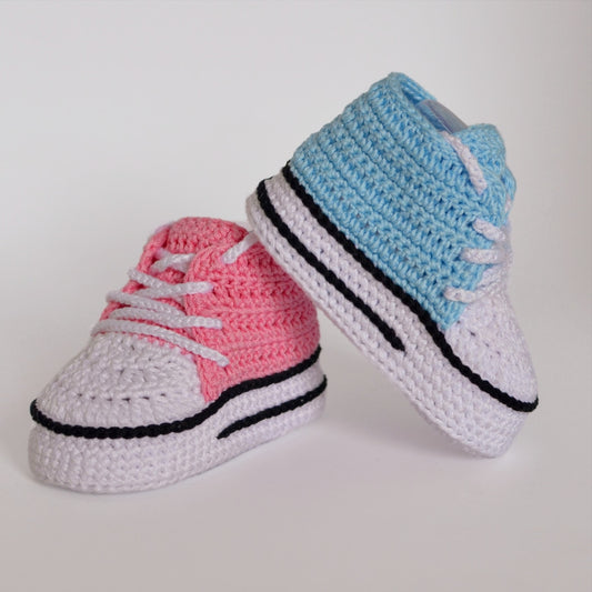 Baby high top sneakers crochet pattern