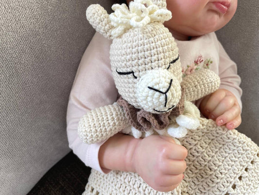 A cute Lama Baby Lovey security blanket