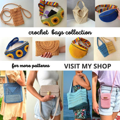 Crochet raffia clutch bag pattern PDF
