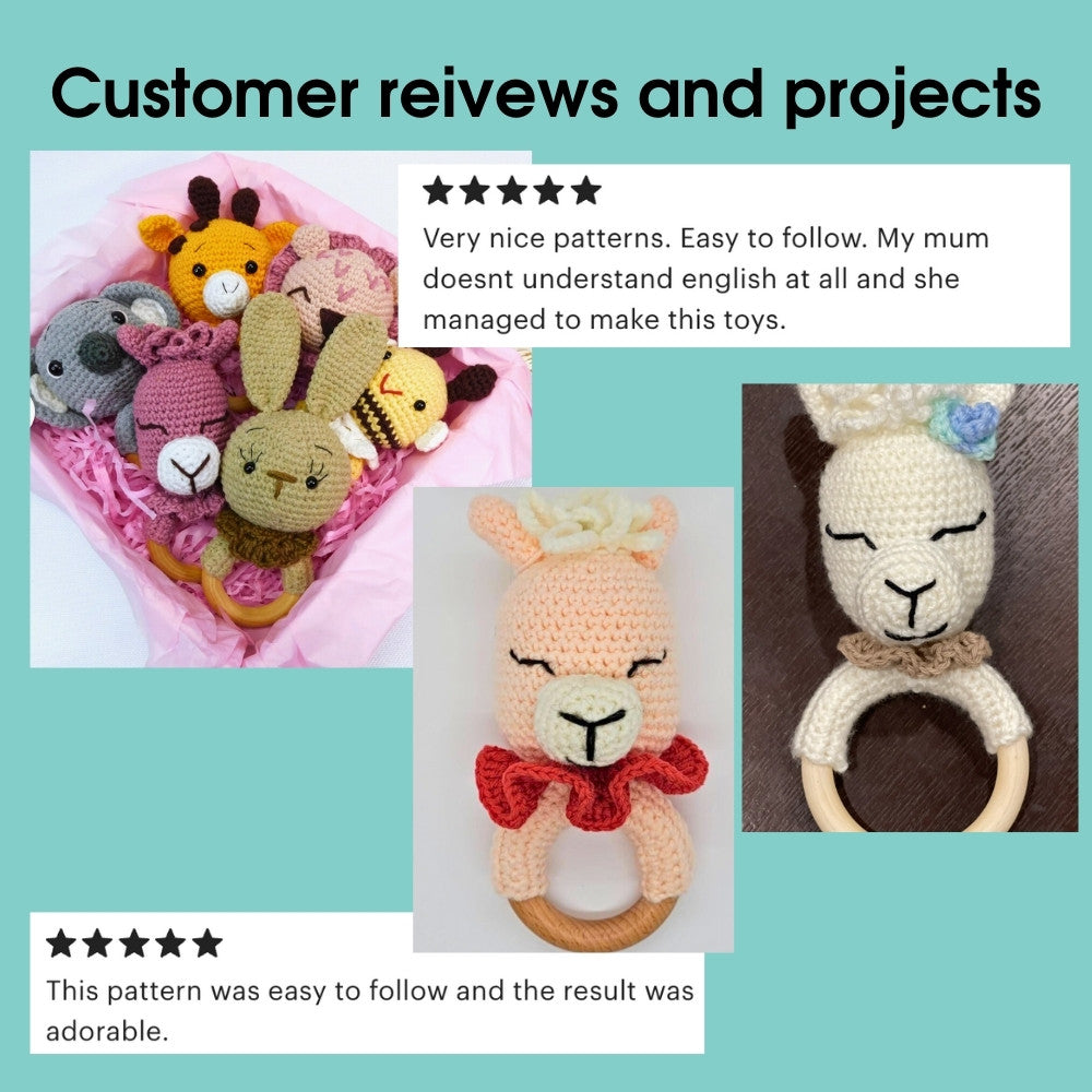 Llama Baby Rattle Crochet Pattern