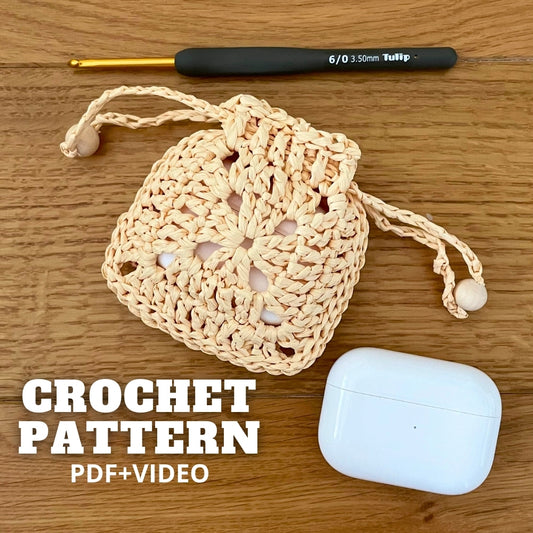 Crochet raffia Airpods case FREE pattern