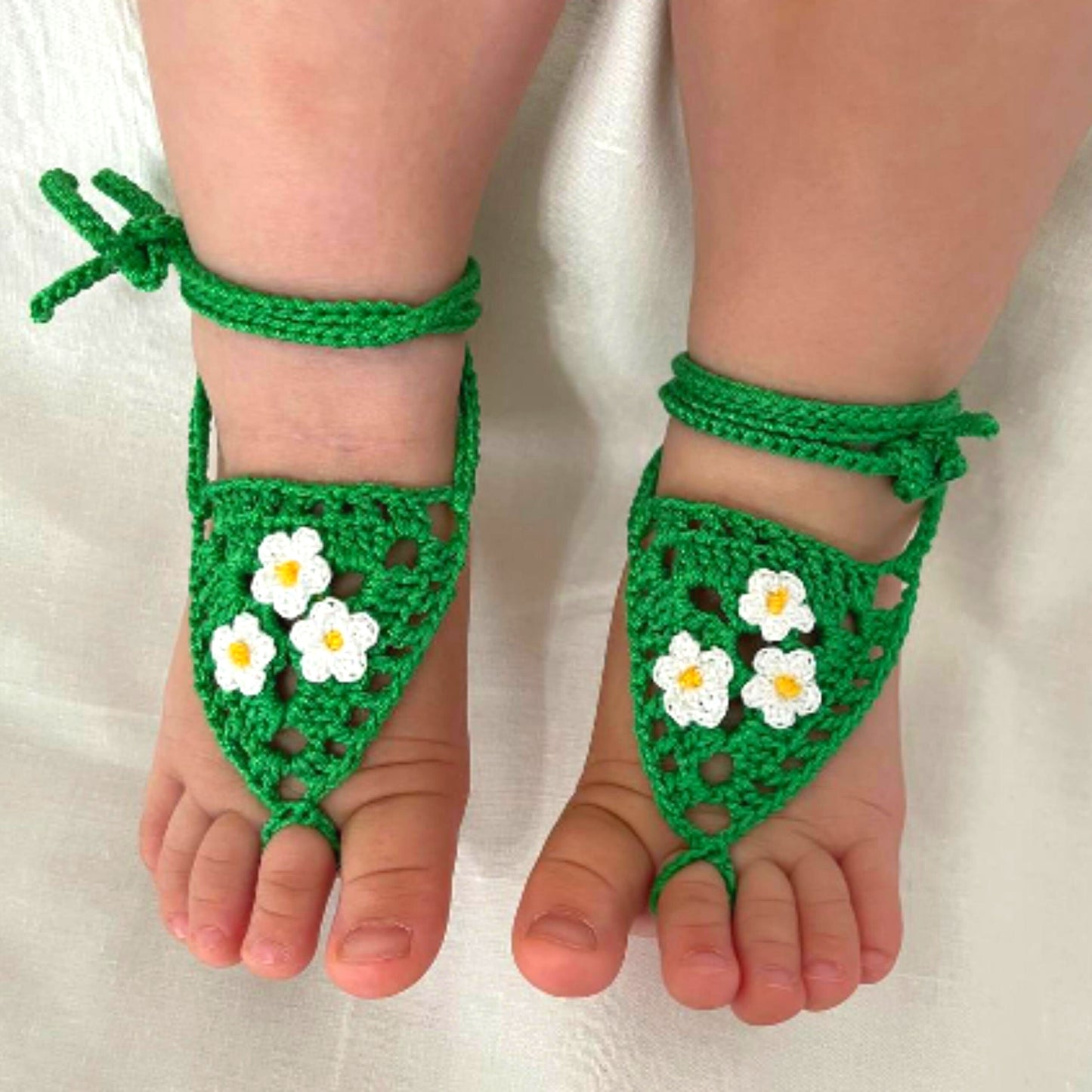 Crochet Baby Barefoot Sandals FREE PDF