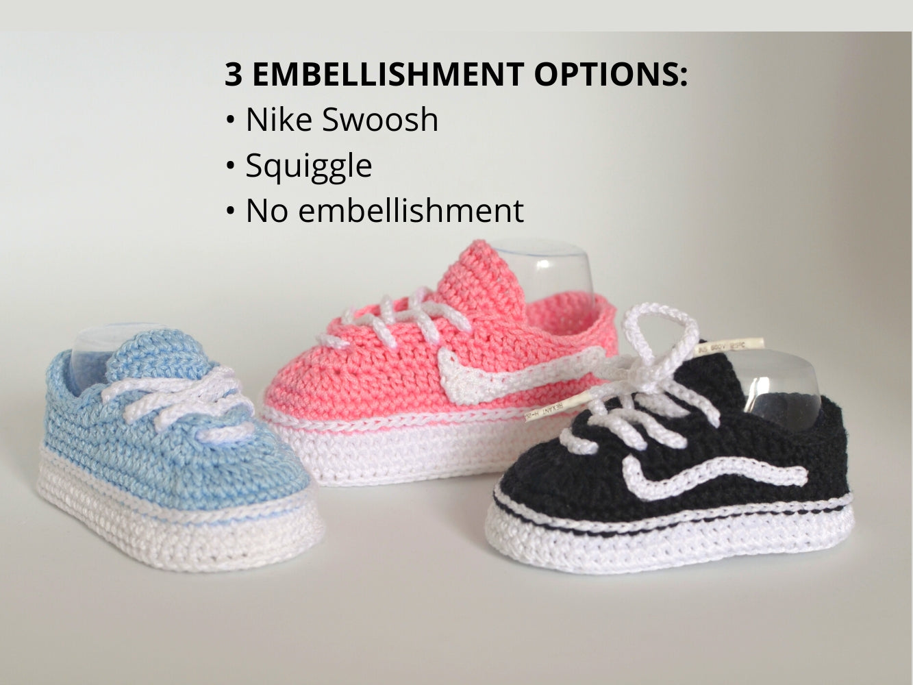 Vans Inspired Color Baby Sneakers Crochet Pattern in 4 Sizes