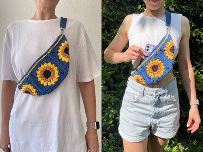 Sunflower sling bag crochet pattern