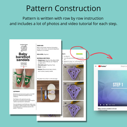 Crochet Baby Barefoot Sandals FREE PDF
