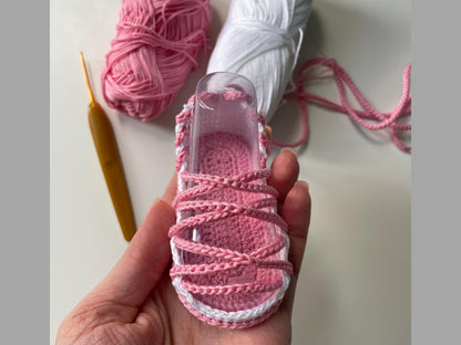 Crochet pattern baby girl summer sandals, greek gladiator girl shoes