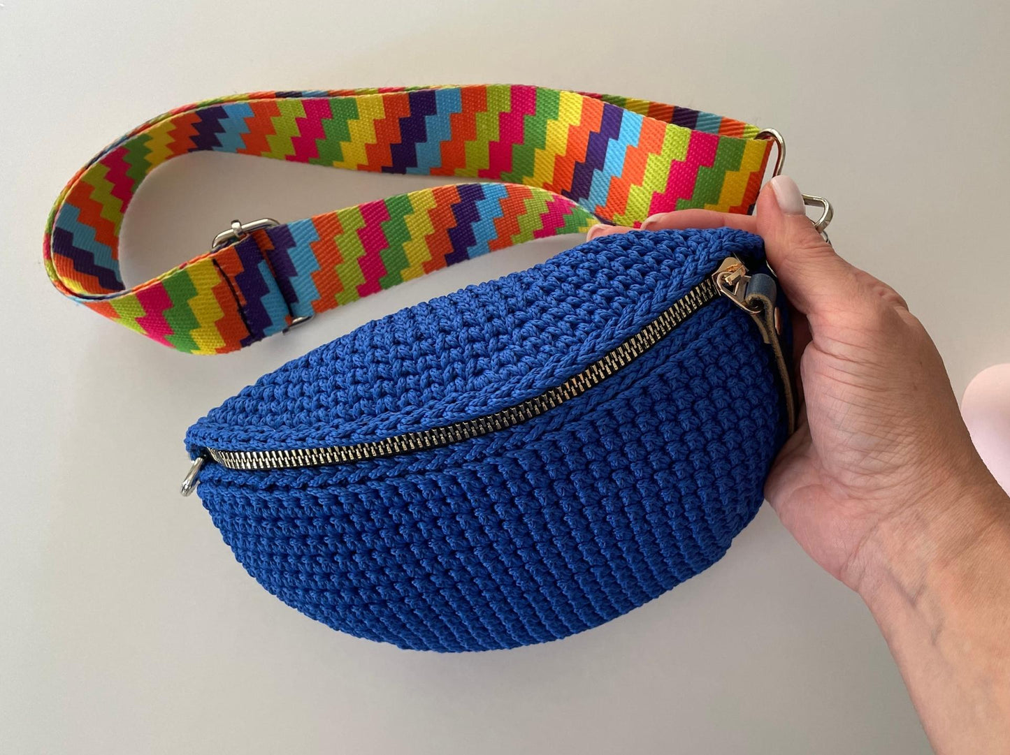 Crochet Fanny pack pattern | Beach sling bag unisex