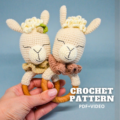 Llama Baby Rattle Crochet Pattern