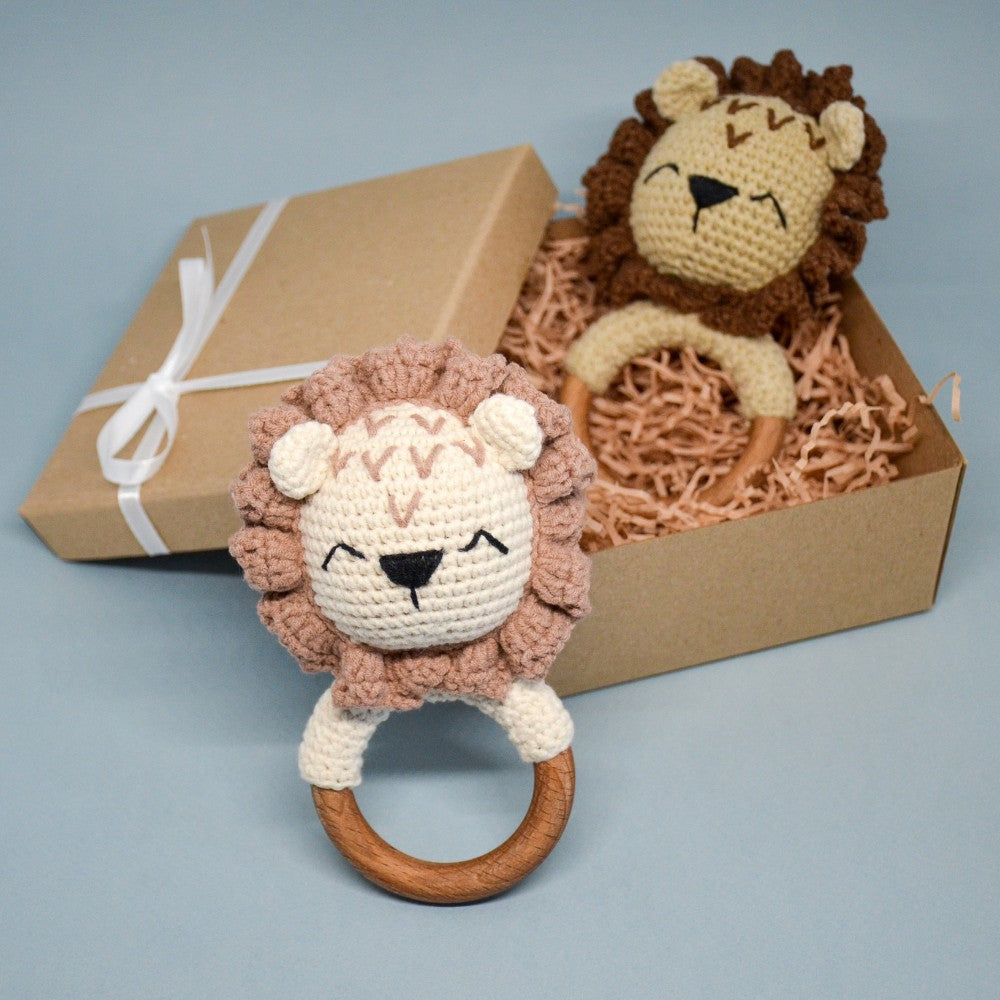 Set of 3 Amigurumi Baby Rattle Patterns - Bunny, Lion, Llama