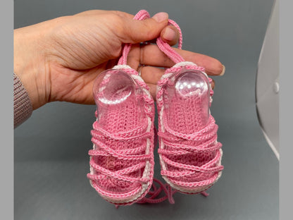 Crochet pattern baby girl summer sandals, greek gladiator girl shoes