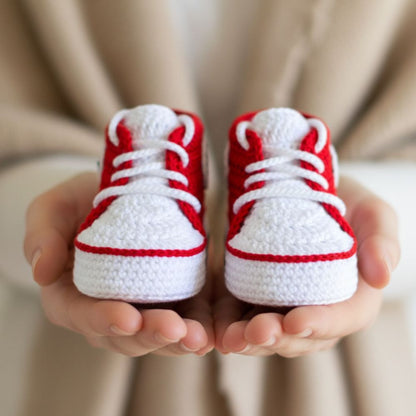 Handmade crochet baby sneaker booties PDF crochet pattern