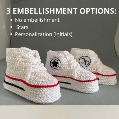 Baby high top sneakers crochet pattern