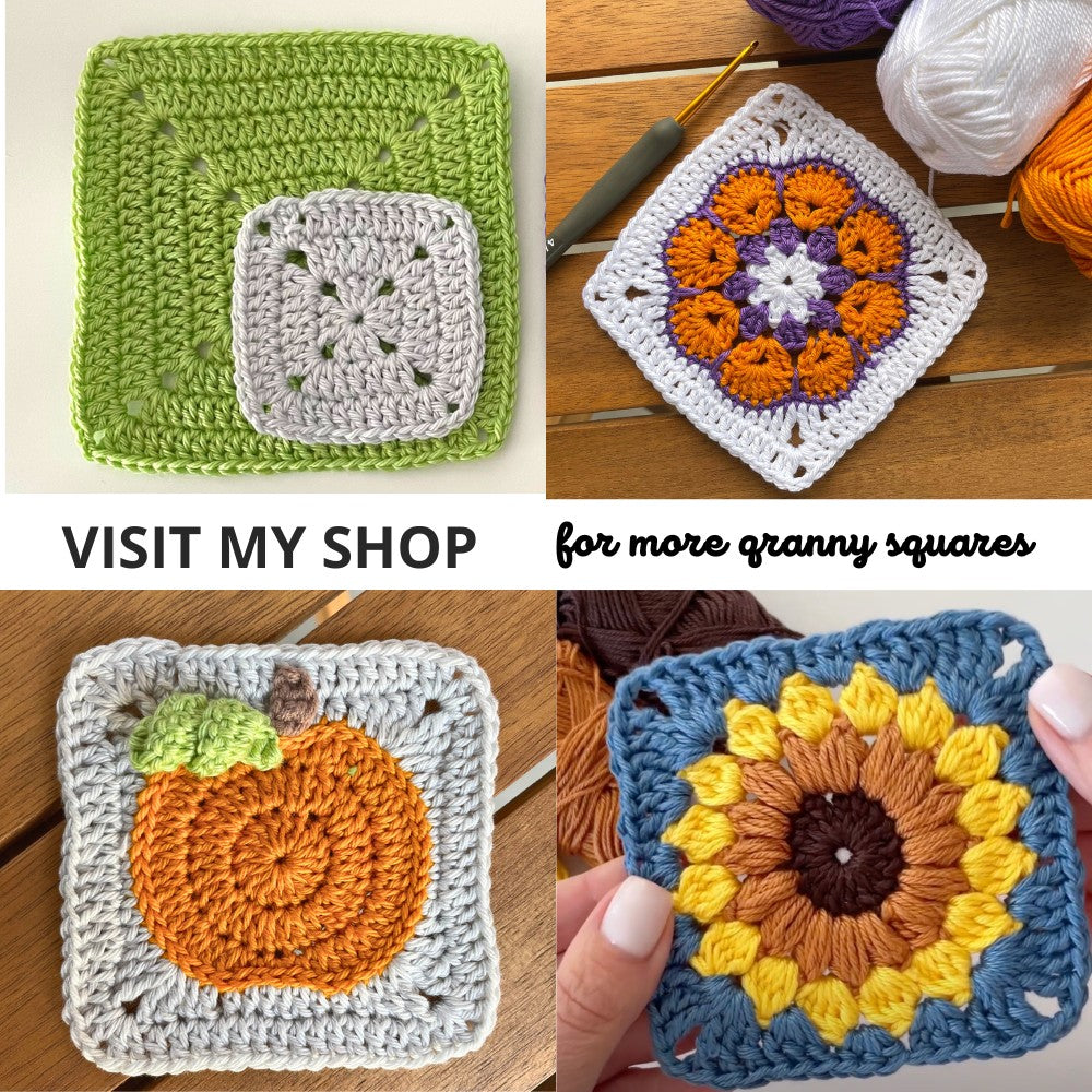 Crochet flowers granny square pattern