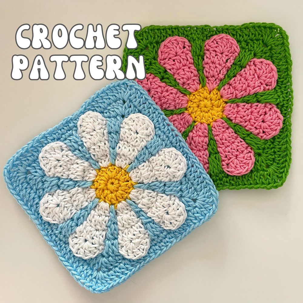 Crochet flowers granny square pattern