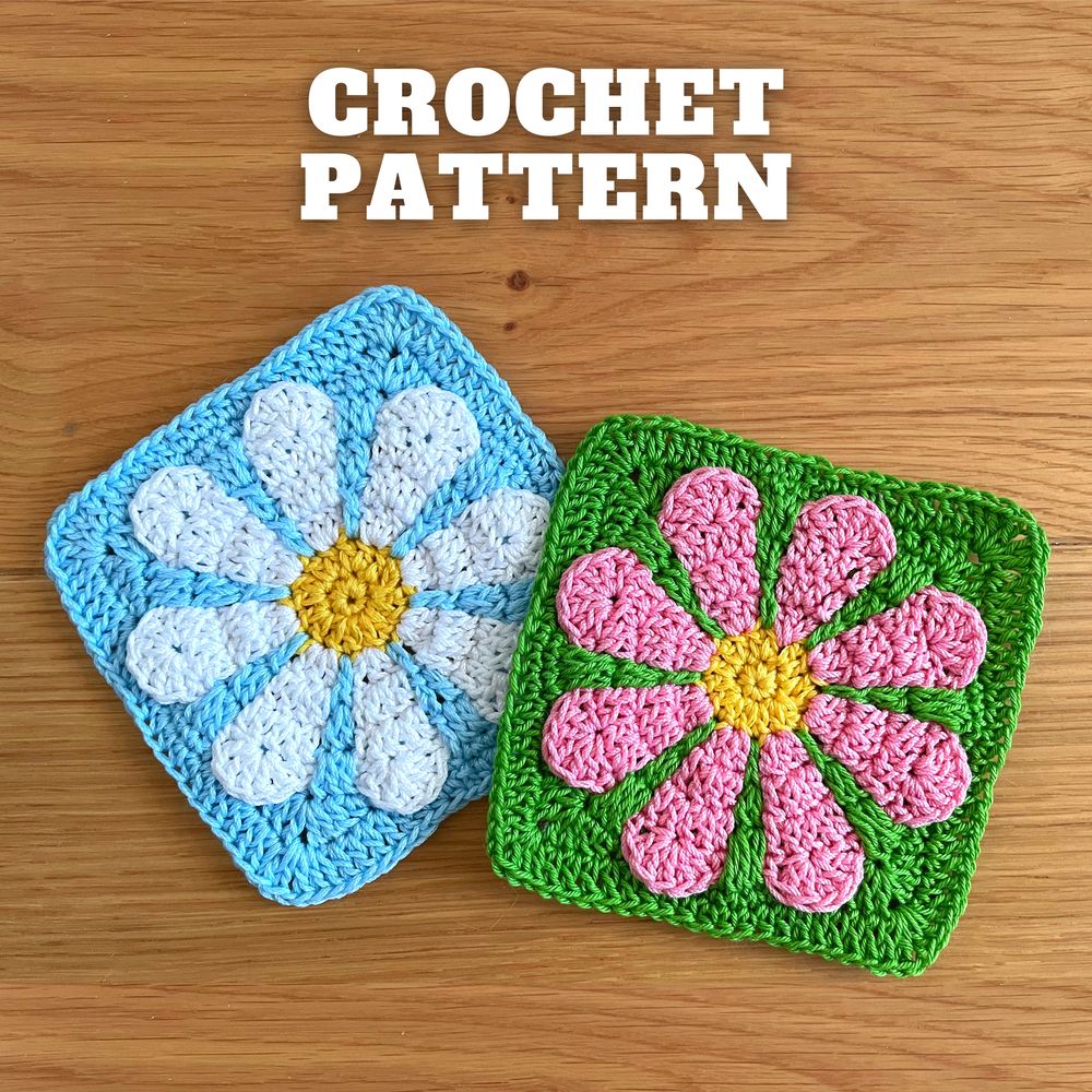 Crochet flowers granny square pattern – CrochetClubStore