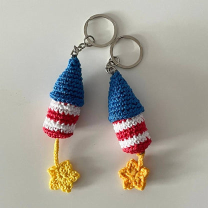 Firework keychain crochet pattern