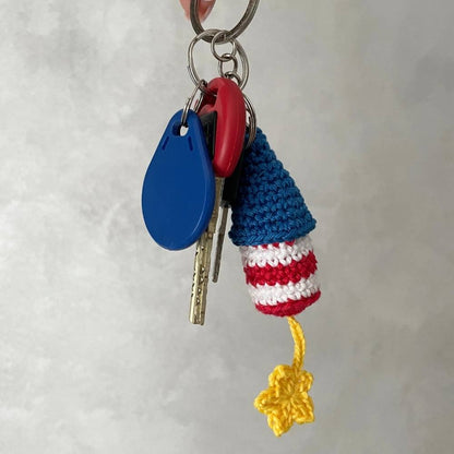 Firework keychain crochet pattern