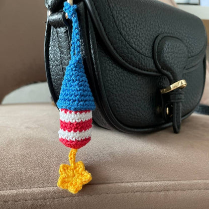 Firework keychain crochet pattern