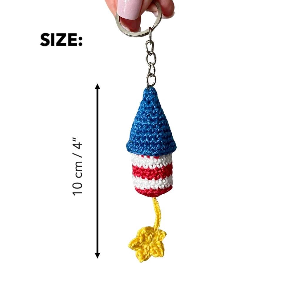 Firework keychain crochet pattern