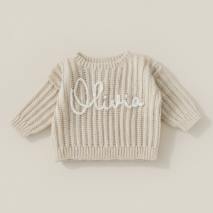 Crochet baby sweater pattern (name)