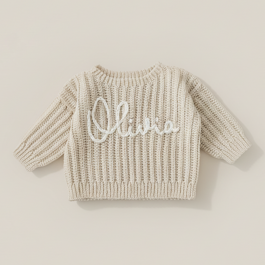 Crochet baby sweater pattern with name tutorial