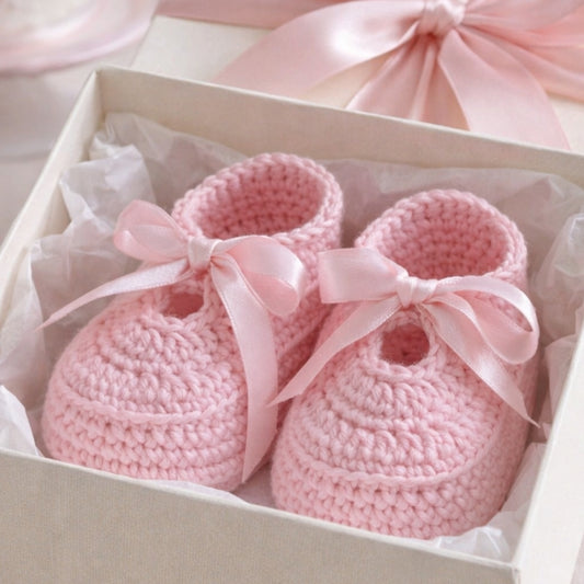 Crochet baby girl shoes pattern PDF