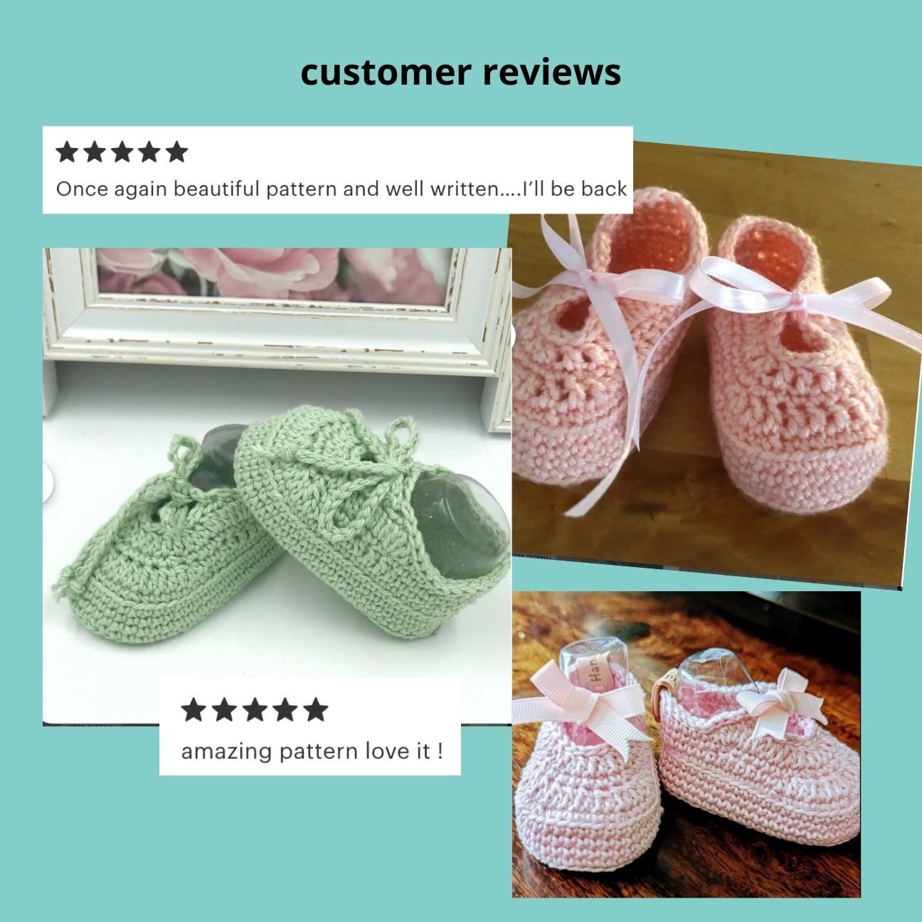 Crochet baby girl shoes pattern