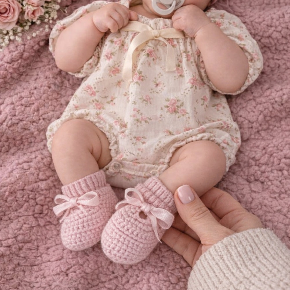 Crochet baby girl shoes pattern PDF