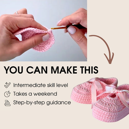 Crochet baby girl shoes pattern PDF