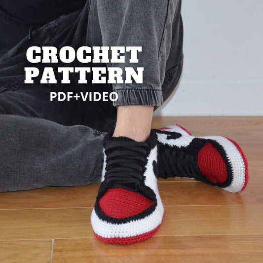 Sneaker slippers for men crochet pattern