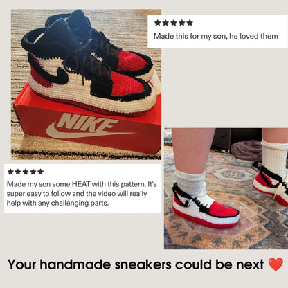 Crochet adult sneaker slippers pattern