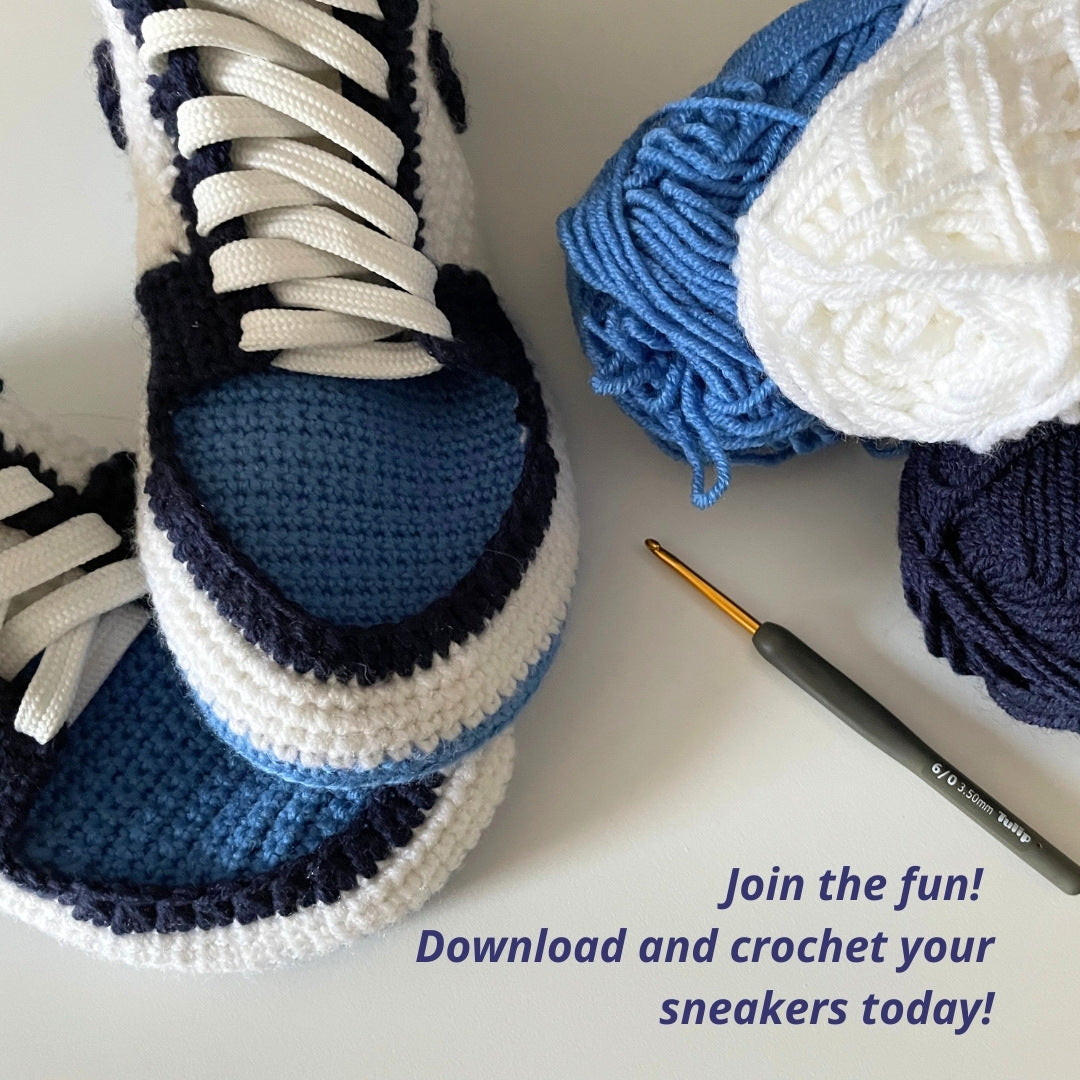 Sneaker slippers for adults crochet pattern