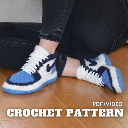 Sneaker slippers for adults crochet pattern